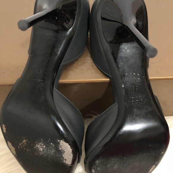 WOMEN GUCCI PEEP TOE HEELS  WITH HORSEBIT SIZE 38 - Picture 4 of 6